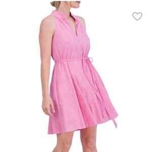 NWT Eliza J Pink Embroidered A-Line Mini Dress Size 4